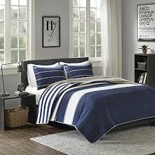 nautical striped quilt coverlet set