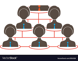 Organization Chart With Icons Of Man And Women