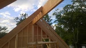 rafter construction against timber