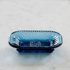 Glass Bijou Soap Dish Blue By Grand