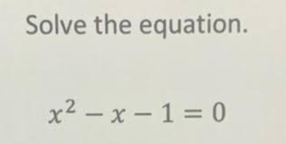 Answered Solve The Equation X² X 1 0