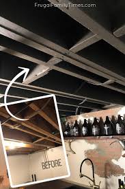 Our Painted Basement Ceiling Without A