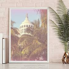 Art Pastel Pink Miami Hotel Palm Trees