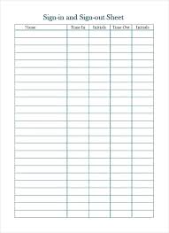Sign Out Sheet Template Excel Atlasapp Co
