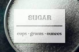 sugar cups grams ounces tablespoons