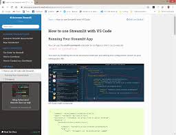 how to use streamlit with vs code