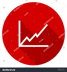Chart Red Vector Icon Circle Flat Royalty Free Stock Image