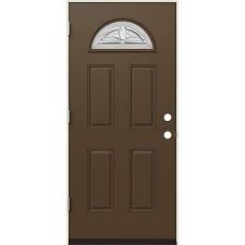 Dark Chocolate Steel Prehung Front Door