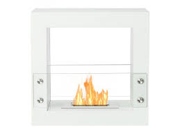 White Freestanding Ethanol Fireplace