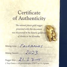 33 0 gram natural gold nugget alaska mint