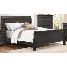 slate gray classic queen sleigh bed