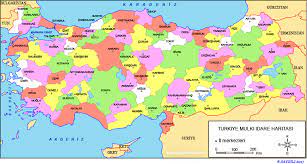 2021 güncel i̇l il türkiye karayolları haritası #evdekal. Turkiye Haritasi Siyasi Sehir Isimleri Listesi Ile Birlikte Renkli Turkiye Nin Illeri Haritasi