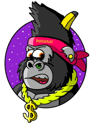 banana cartoon gangster gorilla