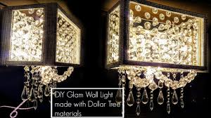 Diy Dollar Tree Wall Light Part 1 Chandelier Lampshade Glam Wall Sconce Light Diy Wall Decor Youtube