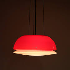 Vintage Red Glass Pendant Lamp Italy 1960s