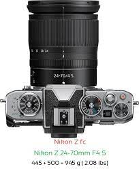 camera and nikon z 24 70mm f4 s lens