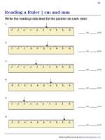 1/8 = 8/64 8th line on rule. Reading Rulers Worksheets
