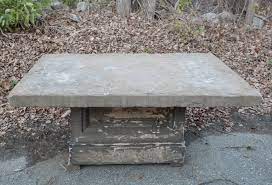 Calhoun dining table in teak. Antique Stone Dining Table Outdoor New England Garden Company