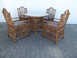 Vintage Bamboo Dining Table Chairs