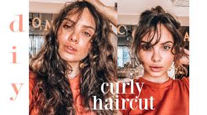 Celebrity hairstylists break down how to wear and style curly hair with bangs. Diy Curly Haircut Cutting Bangs Youtube