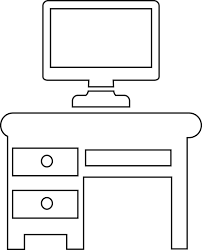 Table With Computer Furniture Icon
