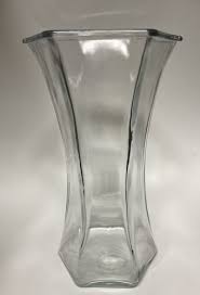 Extra Large Vase Clear Glass Hexagonal