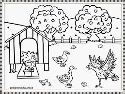 Gambar mewarnai ayam untuk anak paud dan tk. 99 Gambar Anak Ayam Kartun Hitam Putih Cikimm Com