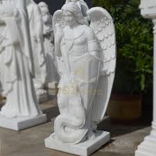 White Marble Saint Michael Statue