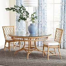 Glass Top Dining Table Rattan Dining Table
