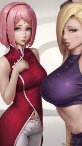 Hot Sakura & Ino together 2K wallpaper download