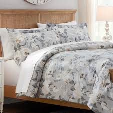 Gray Fl King Comforter Set
