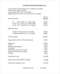 7 Research Budget Templates Word Pdf Excel Free