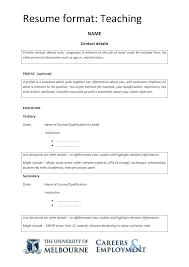 This is particularly useful if you haven't gained much experience. å…è´¹teaching Resume Format For Fresher æ ·æœ¬æ–‡ä»¶åœ¨allbusinesstemplates Com