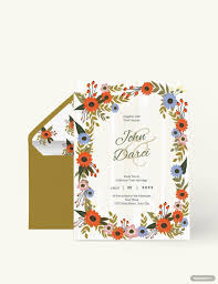 small flower wedding invitation card