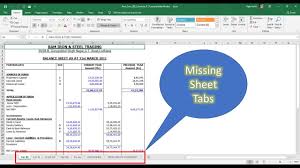How To Recover Missing Sheet Tabs In Microsoft Excel 2016 2019 Tutorial