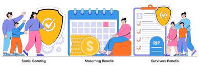 Premium Vector | Social security, maternity and survivors benefit concept  with tiny people. state allowance vector illustration set. retirement  insurance, parental support, death certificate, financial help metaphor.