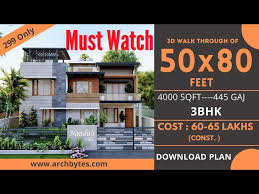 50x80 House Design 3d 4000 Sqft 445