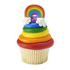 Traditional Rainbow Cupcake Rings Decopac gambar png