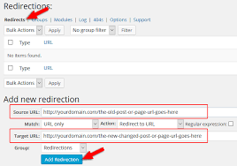 how to redirect links in wordpress with