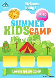 Cute Multicultural Kids Summer Camp Stock Vector Summer Camp
