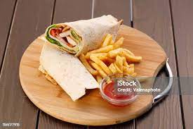 Tortilla Sandwiches With Fried Chicken Stock Photo Download Image Now  gambar png