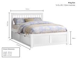 Pentre Fixed Drawer White Bed Frame