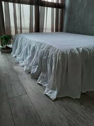 Linen Dust Ruffle Bed Skirt Queen