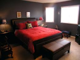 black and red bedroom decor in the