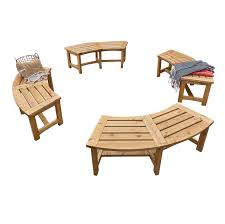 Curved Bench Wooden Garden Seating