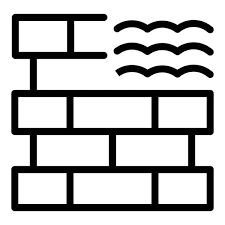 Trowel Brick Wall Icon Outline Style