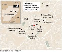 Policies first developed in baghdad and in other theatres of conflict are being adopted in kabul, brought by the same security experts who travel from. Scores Killed Canadian Embassy Damaged In Kabul Bombing The Globe And Mail
