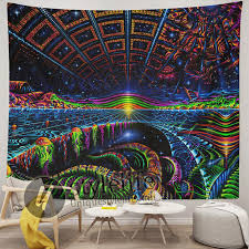 Ultraviolet Uniqued Trippy Tapestry