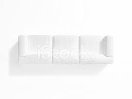 white sofa on white background top