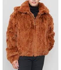 Pieced Rabbit Fur Hooded Er Jacket